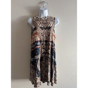 O'Neill Women's Paisley Print ‎ Mock Neck Bohemian Dress Size M EUC